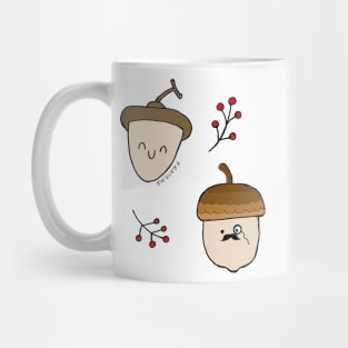 Acorn with monocle and hat Mug